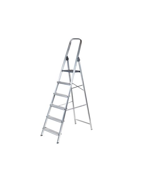 Escalera Q-Connect De Aluminio 6 Peldaños 1203X510X1895 Mm Peso Maximo 150 Kg En-131