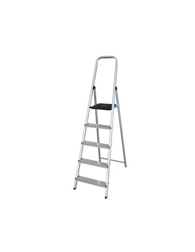 Escalera Q-Connect De Aluminio 5 Peldaños 1062X483X1675 Mm Peso Maximo 150 Kg En-131