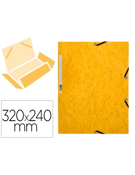 Carpeta Q-Connect Gomas Kf02166 Carton Simil-Prespan Solapas 320X243 Mm Amarilla