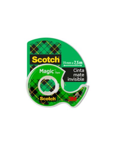 Cinta Adhesiva Scotch Magic Invisible 7,5 Mt X 19 Mm En Portarrollo
