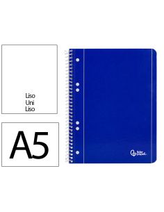Cuaderno Espiral Liderpapel A5 Micro Serie Azul Tapa Blanda 80H 75Gr Liso 6 Taladros Azul