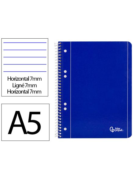 Cuaderno Espiral Liderpapel A5 Micro Serie Azul Tapa Blandblanda 80H 75Gr Horizontal 6 Taladros Azul