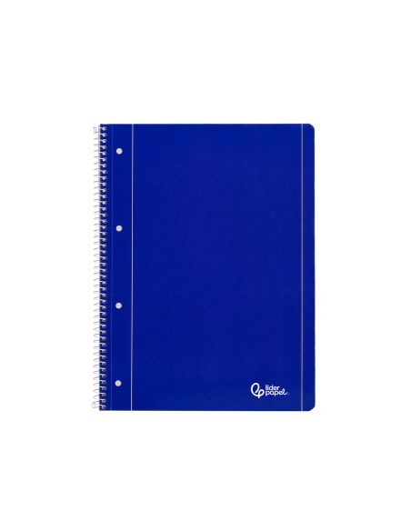 Cuaderno Espiral Liderpapel A4 Micro Serie Azul Tapa Blanda 80H 75Gr Liso Con Margen 4 Taladros Azul
