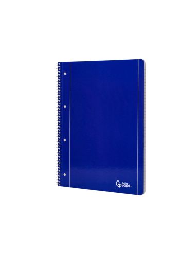 Cuaderno Espiral Liderpapel A4 Micro Serie Azul Tapa Blanda 80H 75Gr Liso Con Margen 4 Taladros Azul