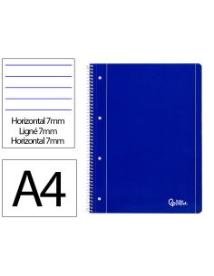 Cuaderno Espiral Liderpapel A4 Micro Serie Azul Tapa Blanda 80H 75Gr Horizontal Con Ma Rgen 4 Taladros Azul