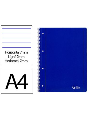 Cuaderno Espiral Liderpapel A4 Micro Serie Azul Tapa Blanda 80H 75Gr Horizontal Con Ma Rgen 4 Taladros Azul