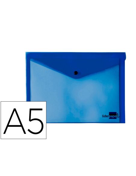 Carpeta Liderpapel Dossier Broche 34352 Polipropileno Din A5 Azul Transparente
