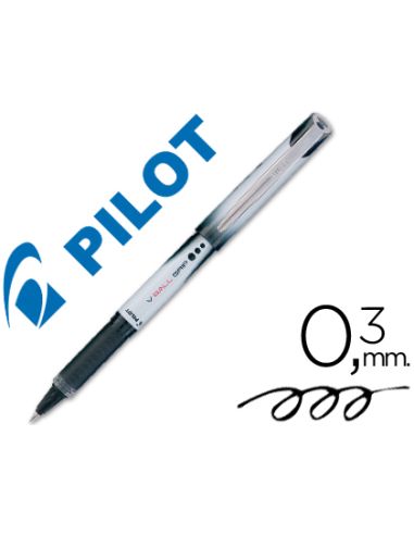 Rotulador Negro  Pilot Roller V-Ball Grip 0.5 Mm