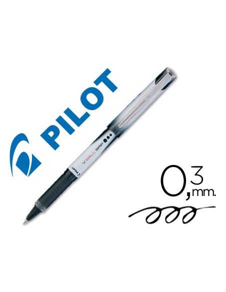 Rotulador Negro  Pilot Roller V-Ball Grip 0.5 Mm