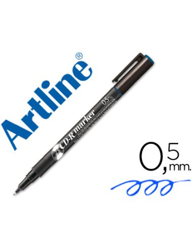Rotulador Artline Para Cd Punta De Fibra Permanente Ek-883 Azul -Punta Redonda 0.5 Mm