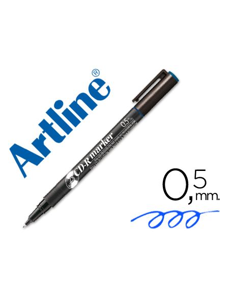 Rotulador Artline Para Cd Punta De Fibra Permanente Ek-883 Azul -Punta Redonda 0.5 Mm