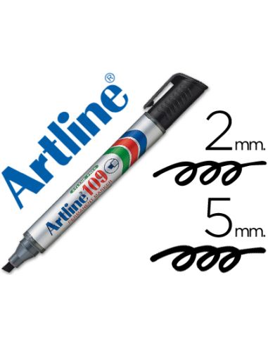 Rotulador Artline Marcador Permanente 109 Negro Punta Biselada