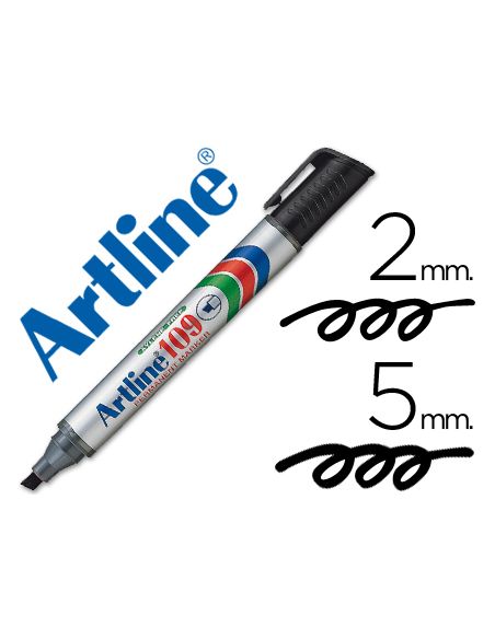 Rotulador Artline Marcador Permanente 109 Negro Punta Biselada