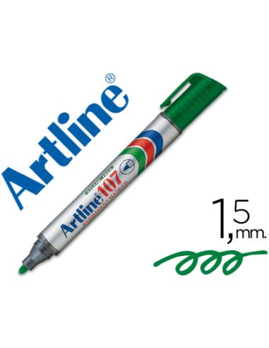 Rotulador Artline Marcador Permanente 107 Verde Punta Redonda