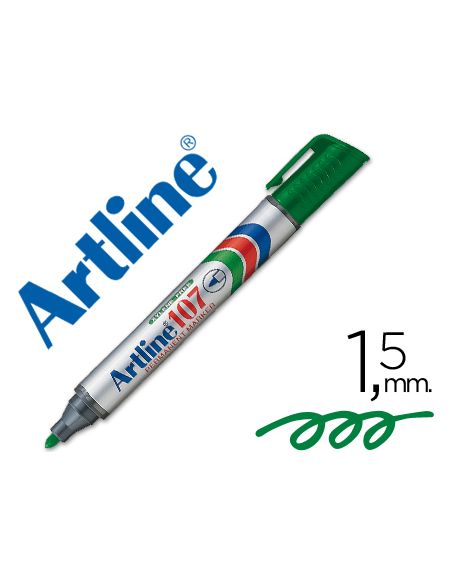 Rotulador Artline Marcador Permanente 107 Verde Punta Redonda