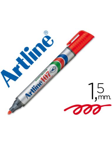 Rotulador Artline Marcador Permanente 107 Rojo Punta Redonda