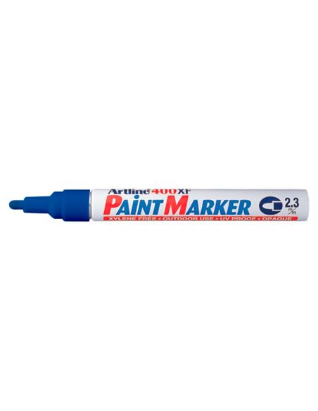 Rotulador Artline Marcador Permanente Ek-400 Xf Azul -Punta Redonda 2.3 Mm -Metal Caucho Y Plastico