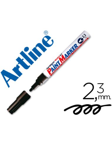 Rotulador Artline Marcador Permanente Ek-400 Xf Negro -Punta Redonda 2.3 Mm -Metal Caucho Y Plastico