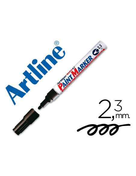 Rotulador Artline Marcador Permanente Ek-400 Xf Negro -Punta Redonda 2.3 Mm -Metal Caucho Y Plastico