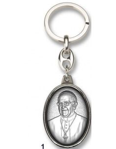 Llavero Metal Plateado 2X3 9Cm Papa Francisco (24)