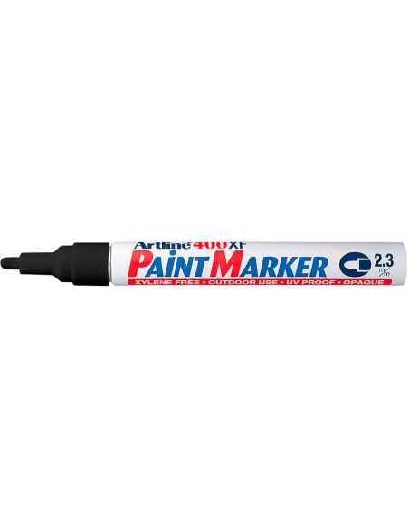 Rotulador Artline Marcador Permanente Ek-400 Xf Negro -Punta Redonda 2.3 Mm -Metal Caucho Y Plastico