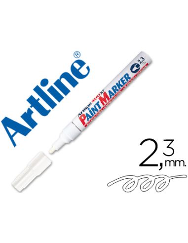 Rotulador Artline Marcador Permanente Ek-400 Xf Blanco Punta Redonda 2.3 Mm Metal Caucho Y Plastico