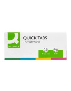 Banderitas Separadoras Q-Connect 25X45 Mm Transparentes Y Color Pack De 4 Con 40 Hojas 2