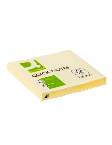 Bloc De Notas Adhesivas Quita Y Pon Q-Connect 76X76 Mm Con 100 Hojas