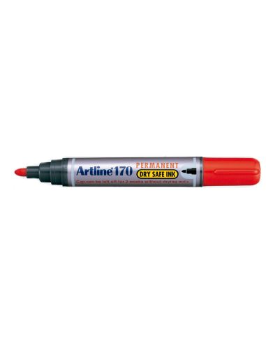Rotulador Artline Marcador Permanente 170 Rojo Punta Redonda 2 Mm Antisecado