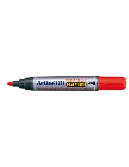 Rotulador Artline Marcador Permanente 170 Rojo Punta Redonda 2 Mm Antisecado