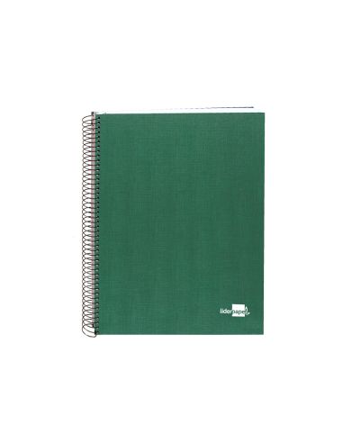 Cuaderno Espiral Liderpapel A5 Micro Papercoat Tapa Forrada 140H 75Gr Cuadro5Mm 5 Banda S 6 Taladros Verde