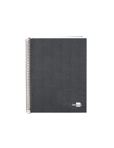 Cuaderno Espiral Liderpapel A5 Micro Papercoat Tapa Forrada 140H 75Gr Cuadro5Mm 5 Banda S 6 Taladros Negro