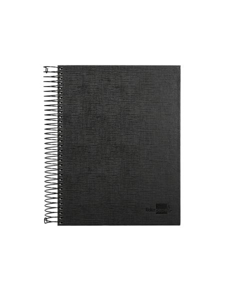 Cuaderno Espiral Liderpapel A5 Micro Papercoat Tapa Forrada 140H 75Gr Cuadro5Mm 5 Banda S 6 Taladros Negro