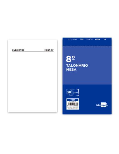 Talonario Liderpapel Camarero Mesa Octavo Original Y Copia 231 Papel Autocopiante