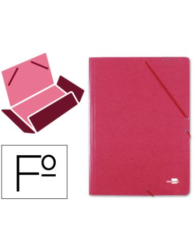 Carpeta Liderpapel Gomas Tres Solapas Carton Prespan Folio Color Rojo