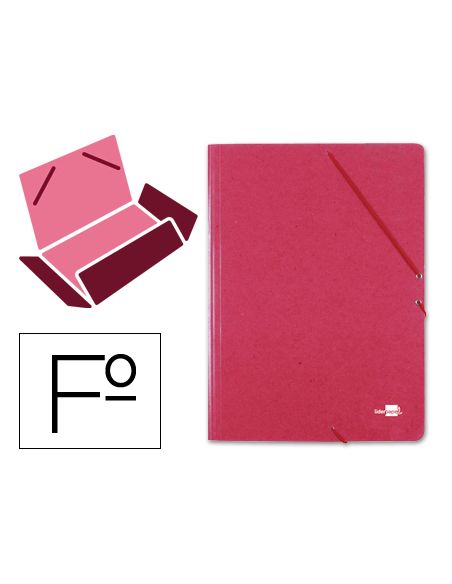 Carpeta Liderpapel Gomas Tres Solapas Carton Prespan Folio Color Rojo