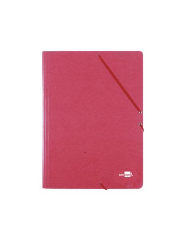 Carpeta Liderpapel Gomas Tres Solapas Carton Prespan Folio Color Rojo