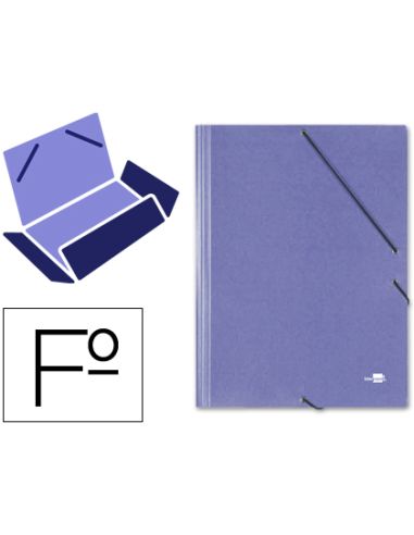Carpeta Liderpapel Gomas Tres Solapas Carton Simil Prespan Folio Color Azul