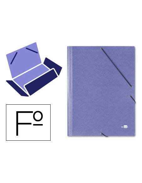 Carpeta Liderpapel Gomas Tres Solapas Carton Simil Prespan Folio Color Azul