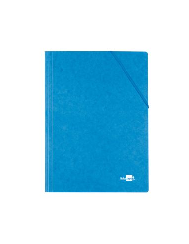 Carpeta Liderpapel Gomas Tres Solapas Carton Simil Prespan Folio Color Azul