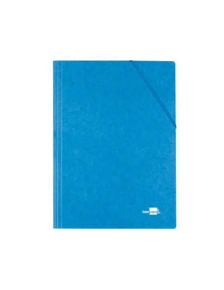 Carpeta Liderpapel Gomas Tres Solapas Carton Simil Prespan Folio Color Azul