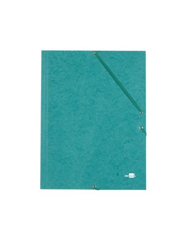 Carpeta Liderpapel Gomas Tres Solapas Carton Simil Prespan Folio Color Verde