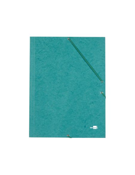 Carpeta Liderpapel Gomas Tres Solapas Carton Simil Prespan Folio Color Verde