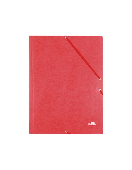 Carpeta Liderpapel Gomas Tres Solapas Carton Simil Prespan Folio Color Rojo