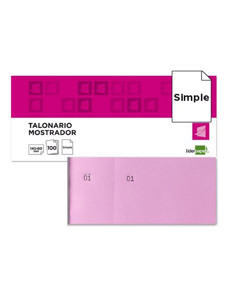 Talonario Liderpapel Mostrador 60X145 Mm Tl05 Rosa Con Matriz