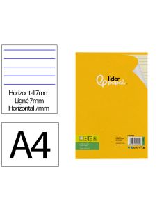 Bloc Notas Liderpapel Encolado A4 Rayado Horizontal 50 Hojas 80 Gr Color Amarillo