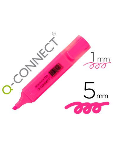 Rotulador Q-Connect Fluorescente Rosa Punta Biselada