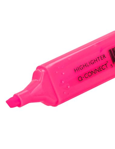 Rotulador Q-Connect Fluorescente Rosa Punta Biselada