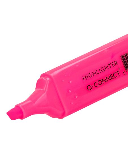 Rotulador Q-Connect Fluorescente Rosa Punta Biselada