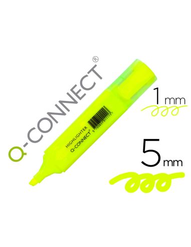 Rotulador Q-Connect Fluorescente Amarillo Punta Biselada